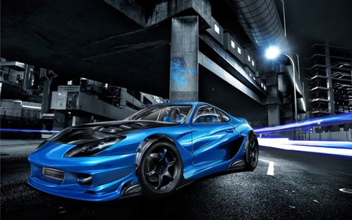 Cars Wallpapers on Cool Blue Street Racing Car Wallpaper 1   Best Download 2